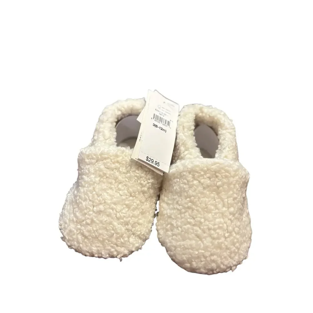 NWT 6-12M BabyGap Sherpa Booties-Ivory